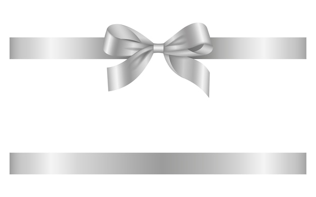 Silver bow and ribbon