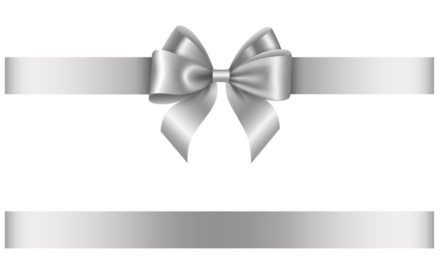 Silver bow and ribbon