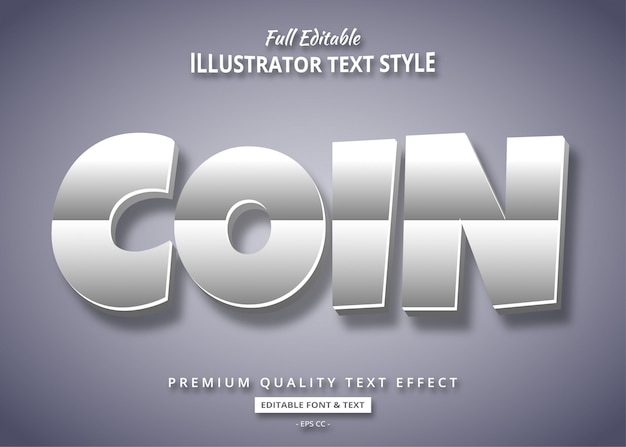 Vector silver cartoon 3d text style effect