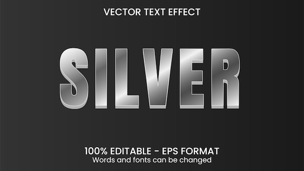 Silver Chrome Vector Text Effect