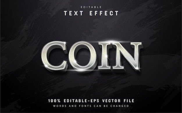 Silver coin text effect