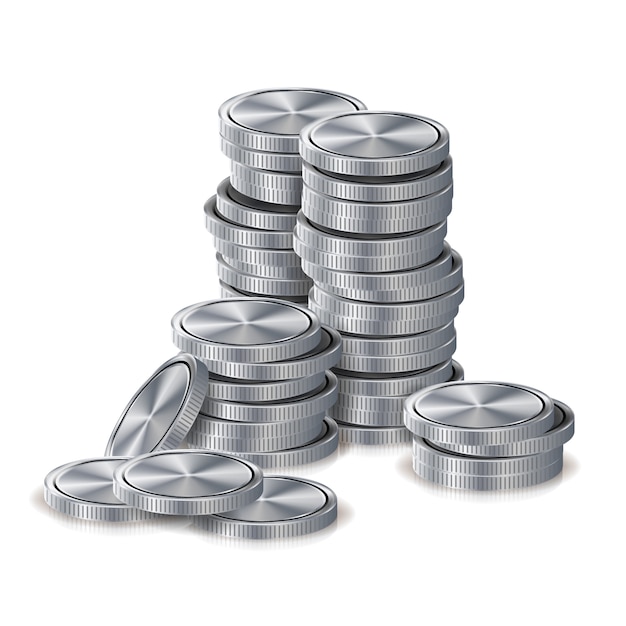 Silver Coins Stacks 