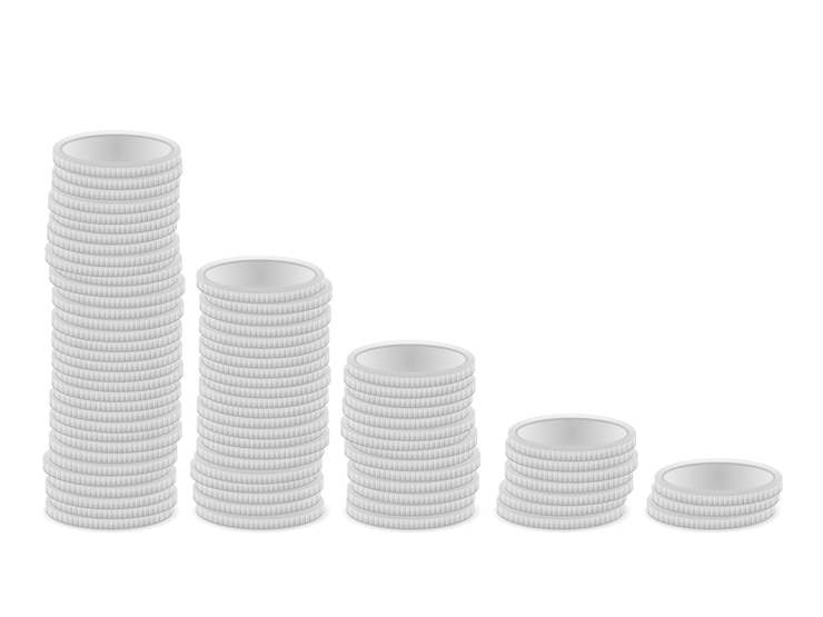 Vector silver coins