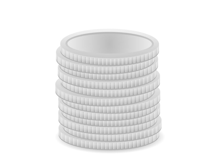 Vector silver coins
