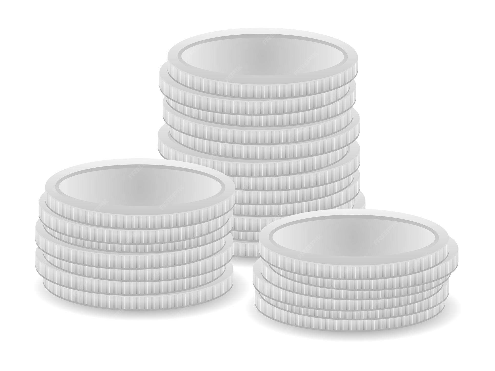 Premium Vector | Silver coins