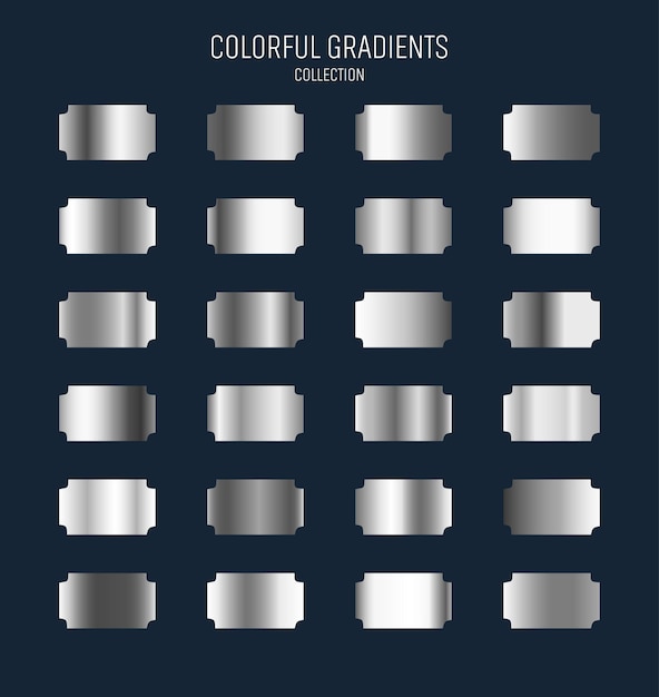 Vector silver color gradient color pallet 2022