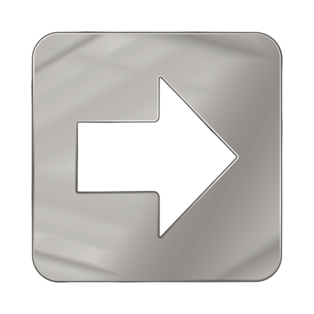 Silver Colored Metal Chrome web icon arrow