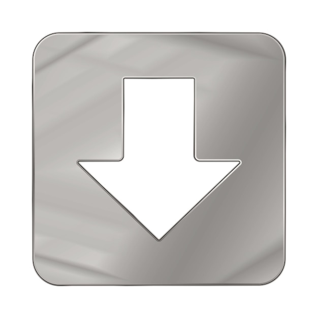 Silver Colored Metal Chrome web icon arrow