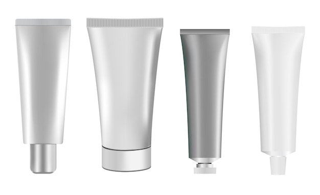 Silver cosmetic tube