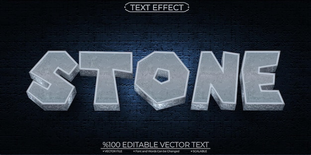 Silver Dirty Shiny Cartoon Stone Editable and Scalable Vector Text Effect