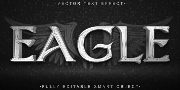 Vector silver eagle vector fully editable smart object text effect