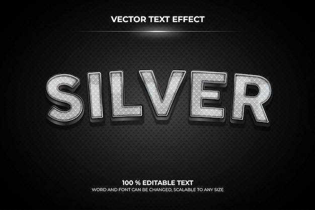 Silver editable 3d text effect with pattern backround style