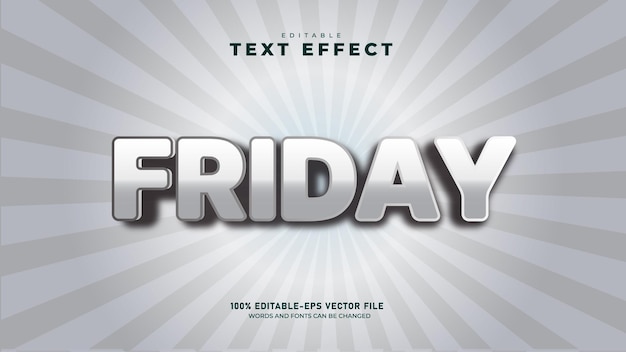 Vector silver editable minimal 3d text effect template