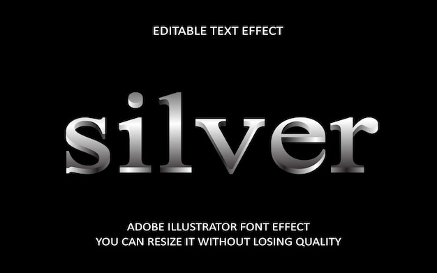 Silver editable text Effect