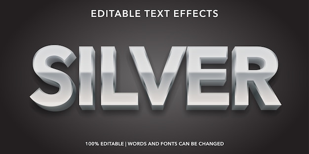 Silver Editable Text Effect