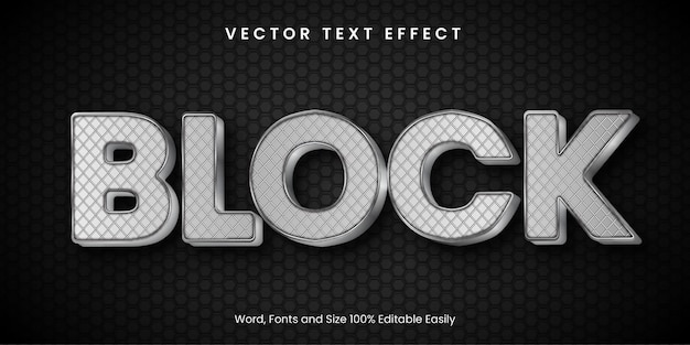 Vector silver editable text effect
