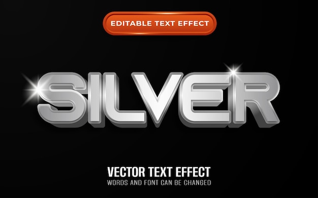 Silver editable text effect