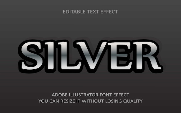 Silver editable text font Effect