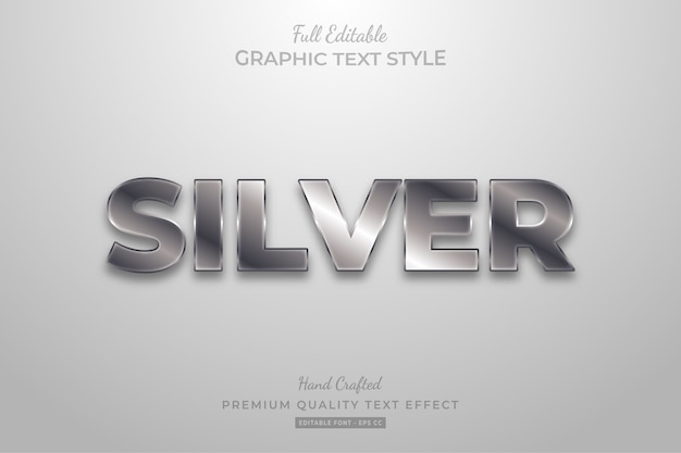 Silver Editable Text Style Effect