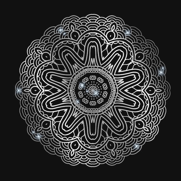 Silver elegant luxury  mandala