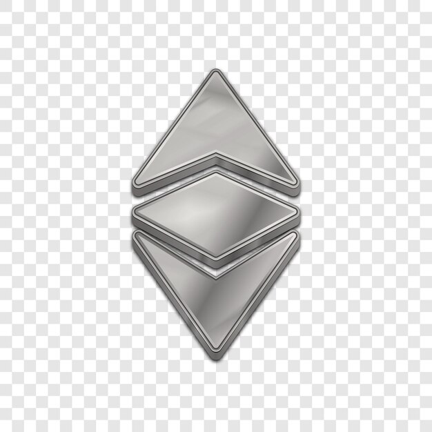 Vector silver ethereum classic 3d style vector icon