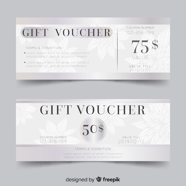 Vector silver gift voucher