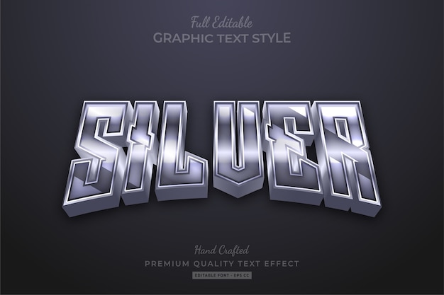 Silver glow editable text effect