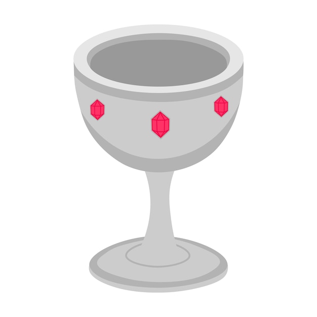 Silver goblet with red gems