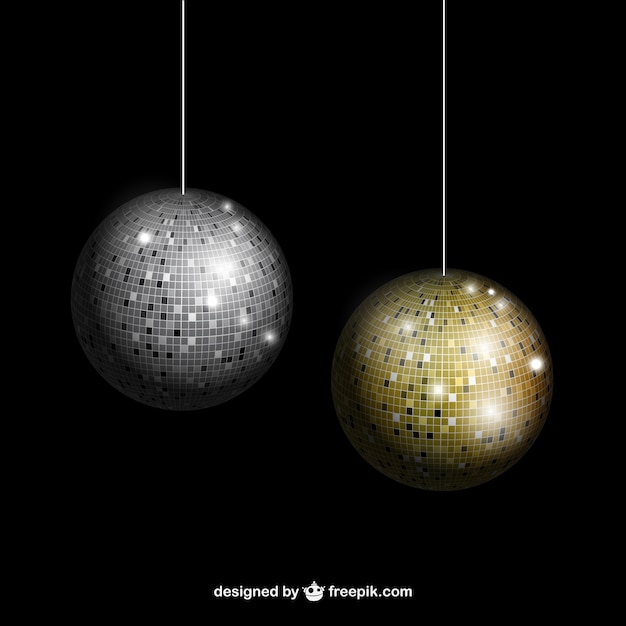 Silver and gold disco balls