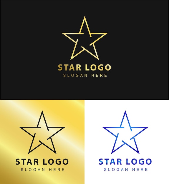 Silver and gold vector graphic for company leader symbol with star shape star logo