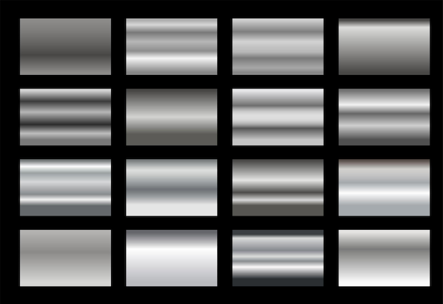 실버 그라데이션 배경 벡터 아이콘 질감 금속 그림 프레임 리본 배너 동전 및 레이블에 대 한 현실적인 추상 디자인 원활한 패턴 우아한 빛과 광택 템플릿