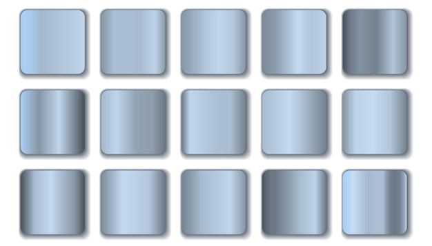 Vector silver gradient collection isolated on white