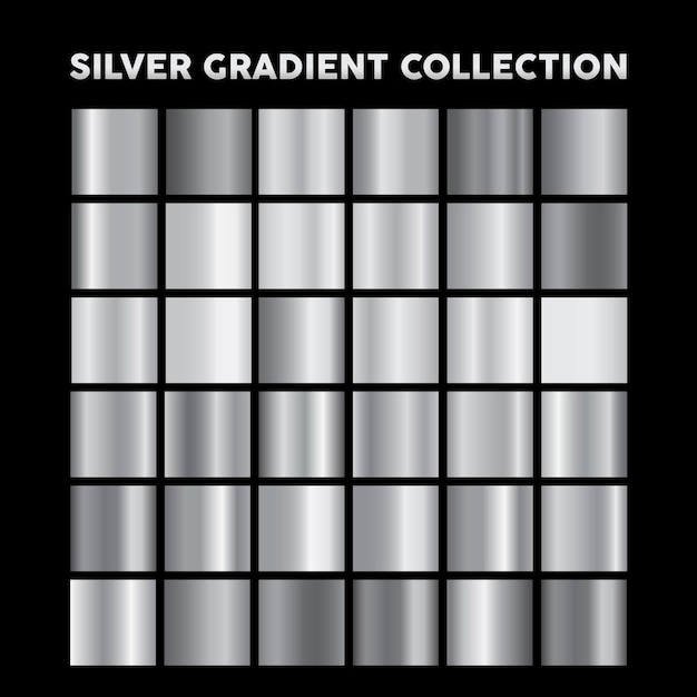 Vettore collezione silver gradient