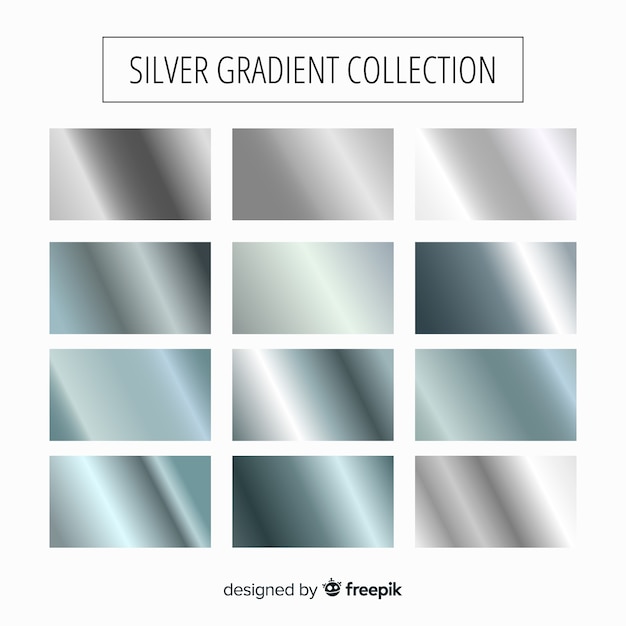 Vector silver gradient collection