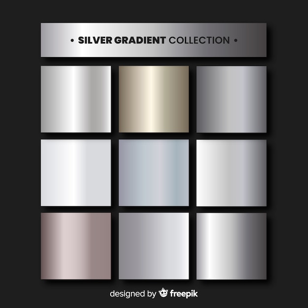 Vector silver gradient collection