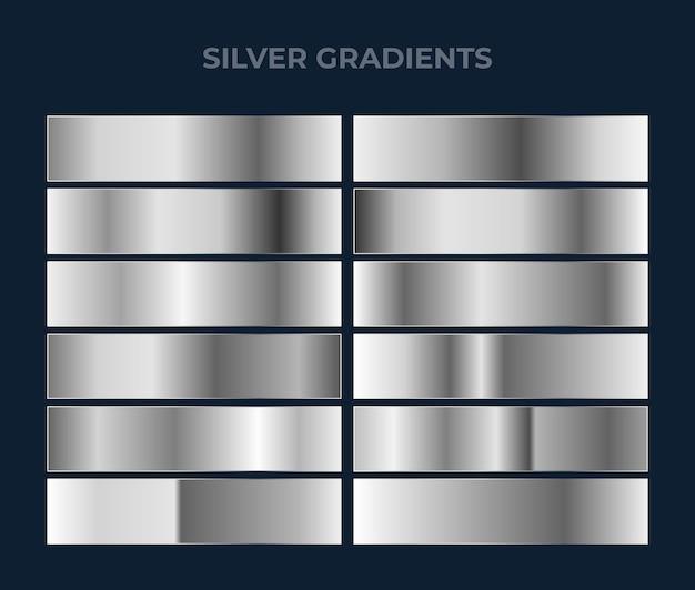 Vector silver gradient collection