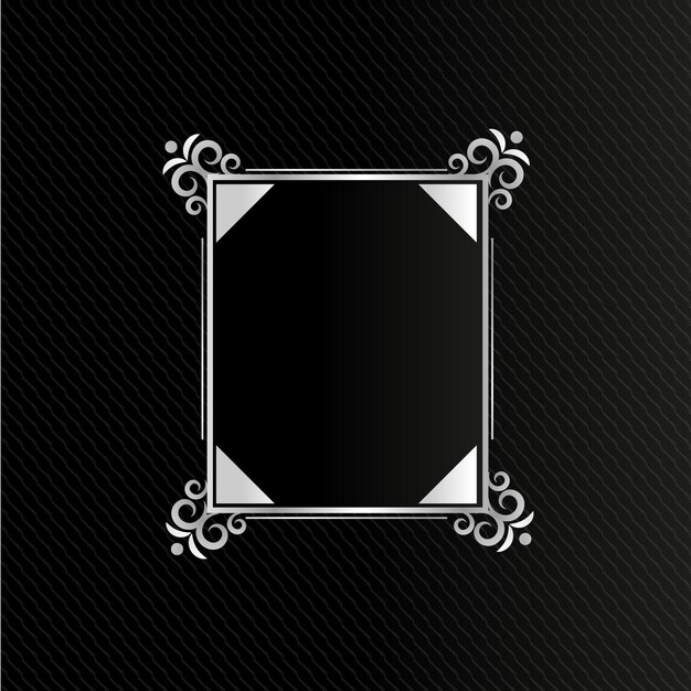 Vector silver gradient frames with black background