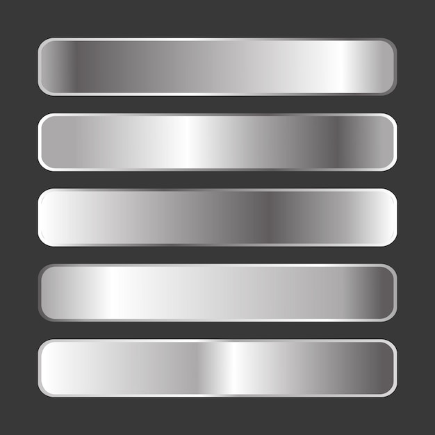 Vector silver gradient set vector illustration