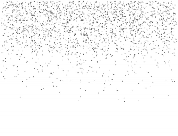 Vector silver or gray dots falling from sky