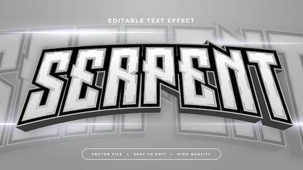 silver and gray grey serpent 3d editable text effect font style