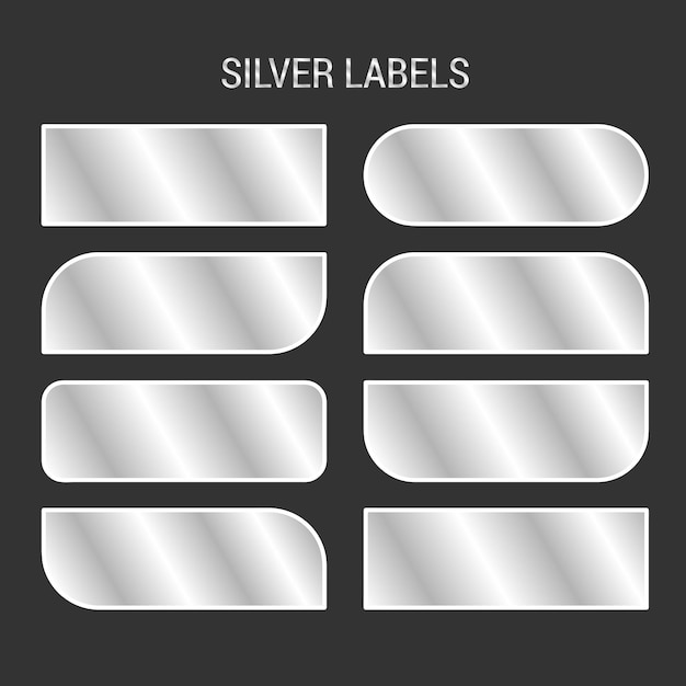 Vector silver label tag collections