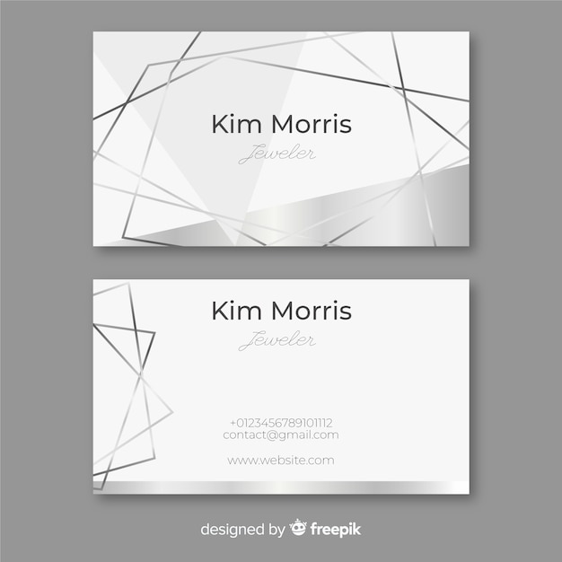 Vector silver lines business card