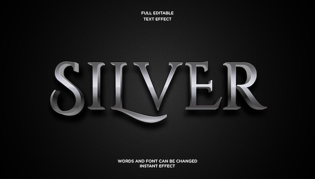 Vector silver luxury editable text effect modern gradient gold style