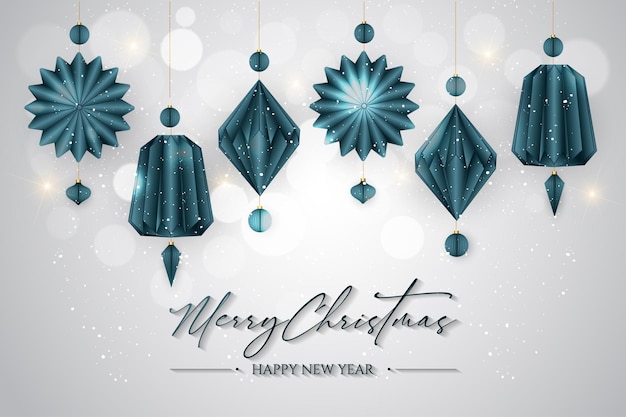 Vector silver merry christmas background with a blue christmas elements vectors