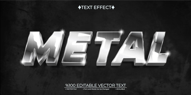 Silver Metal Editable Vector Text Effect