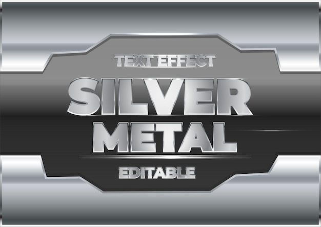 silver metal text effect