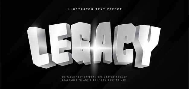 Silver movie shiny text style font effect