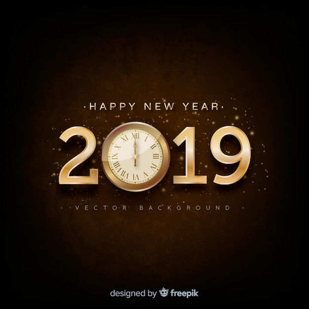 Vector silver new year 2019 background