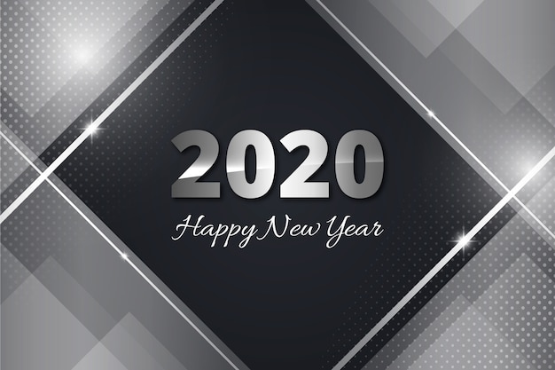 Vector silver new year 2020 wallpaper