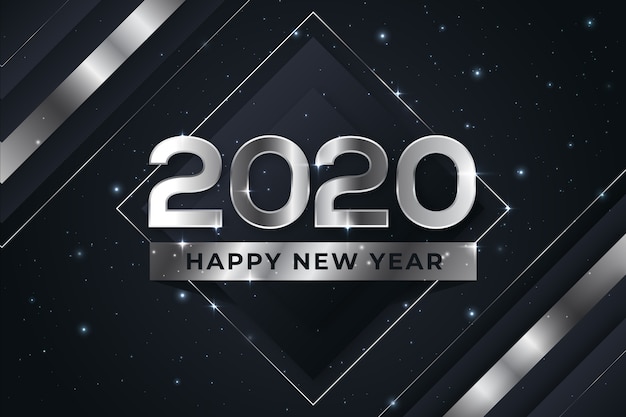 Vector silver new year 2020